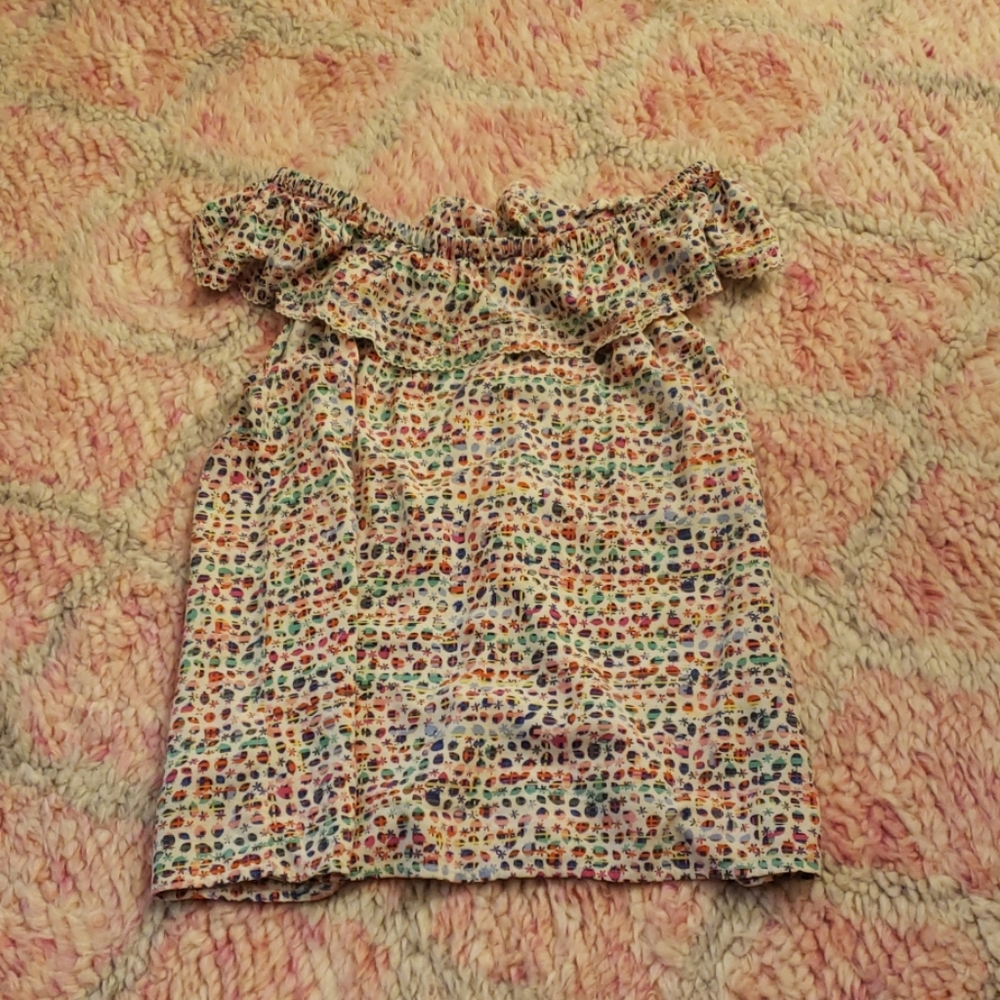 Girls colorful off the shoulder top